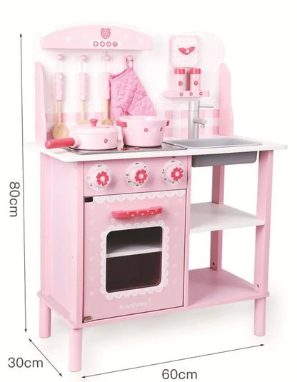 Wooden Kitchen Toy Set Pretend Play Toys For Girls