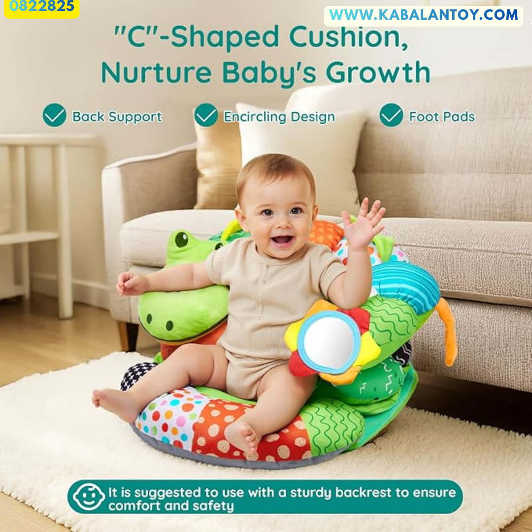 2-in-1 Baby Tummy Time Mat and Seated Support Pillow