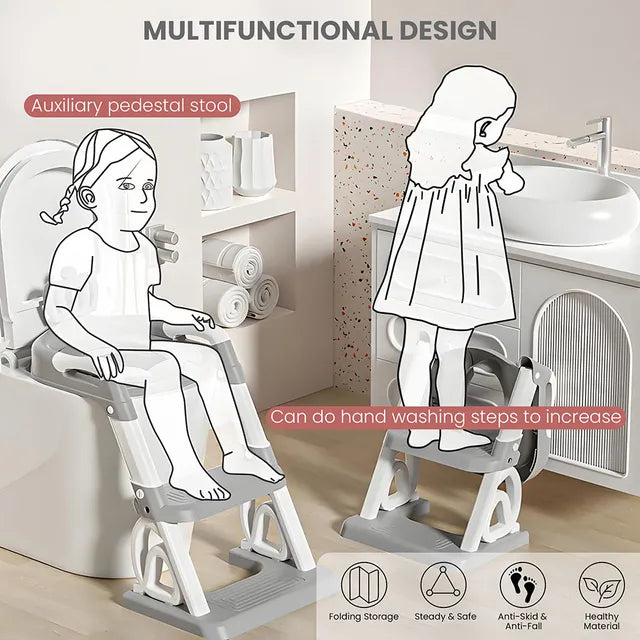 2-in-1 Potty Training Toilet Seat with Ladder