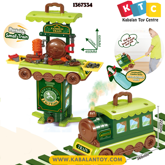2-in-1 Workbench and Train Toy Set