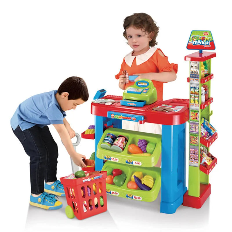 Kids Supermarket Playset with Trolley