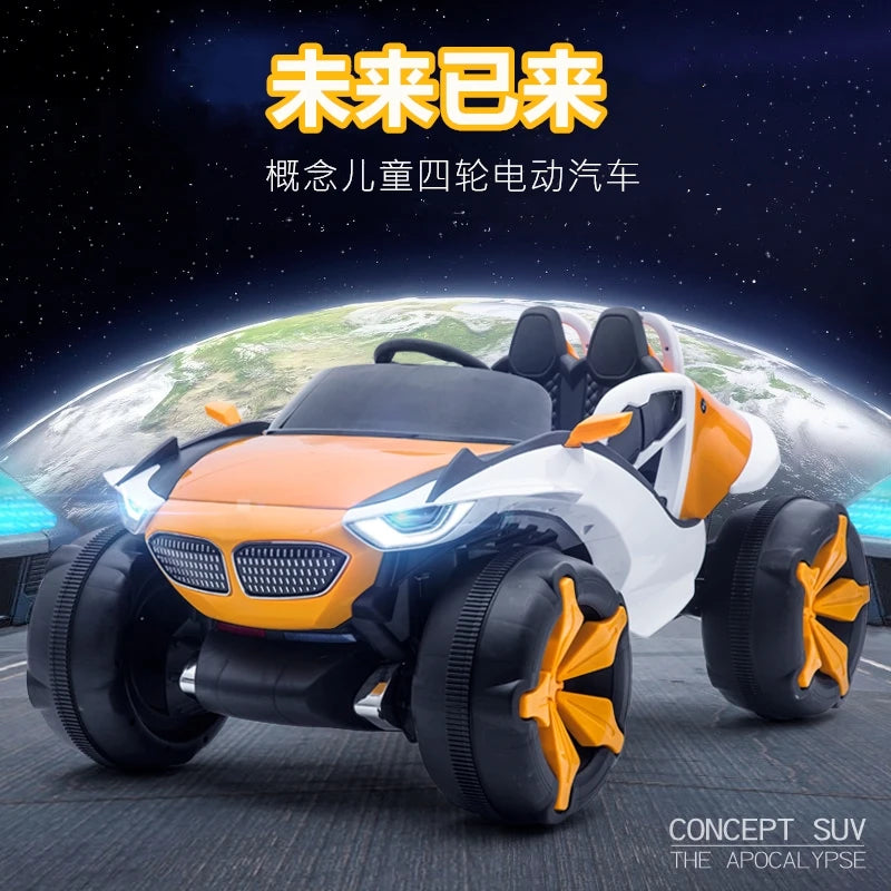 Children 12V 7A electric car with fan Kids four-wheel drive vehicle can ride on Baby remote control