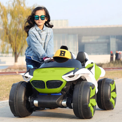 Children 12V 7A electric car with fan Kids four-wheel drive vehicle can ride on Baby remote control