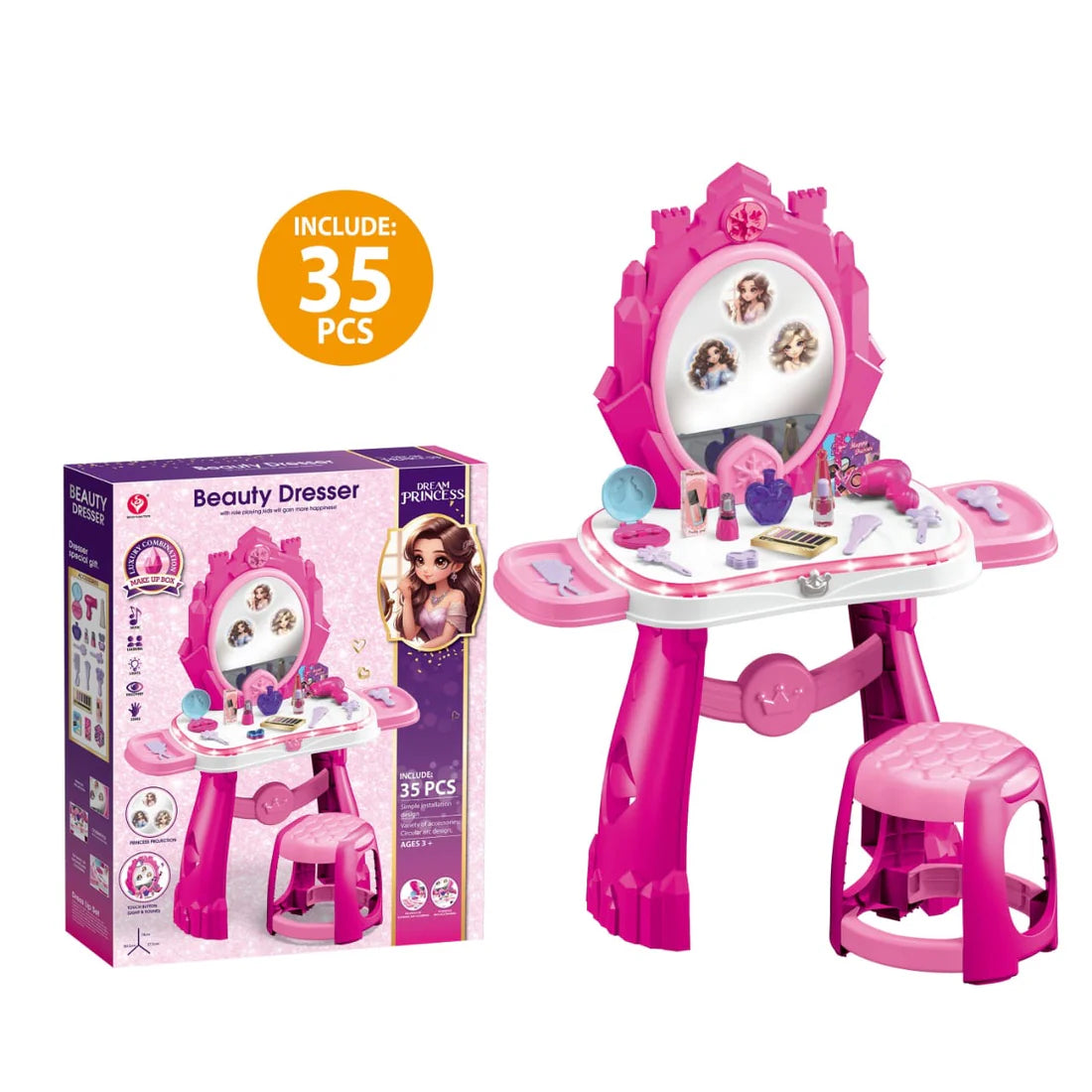 Beauty Dresser With Music & Lights