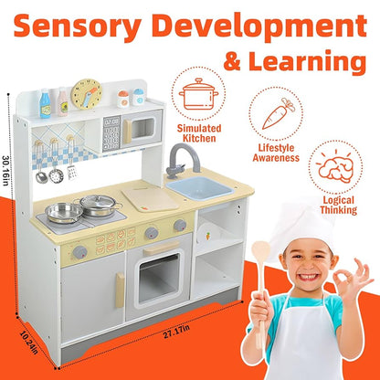 Adena Montessori Wooden Play Kitchen Set