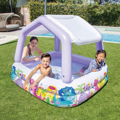 Dinosaur pool with tent