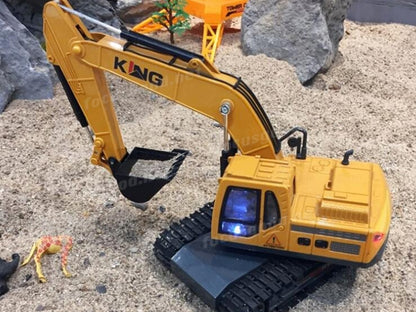 8 Channel Full Function 2.4G Wireless RC Excavator Toy Metal Bulldozer