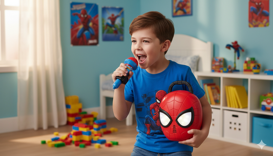 spiderman microphone and case