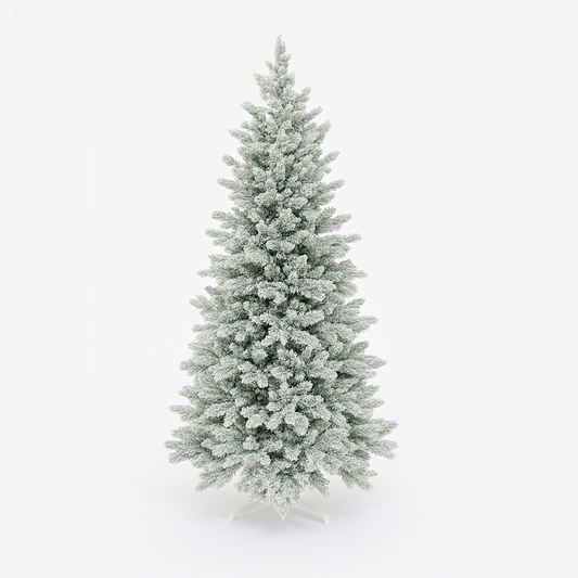 Snow-Flocked White Christmas Tree