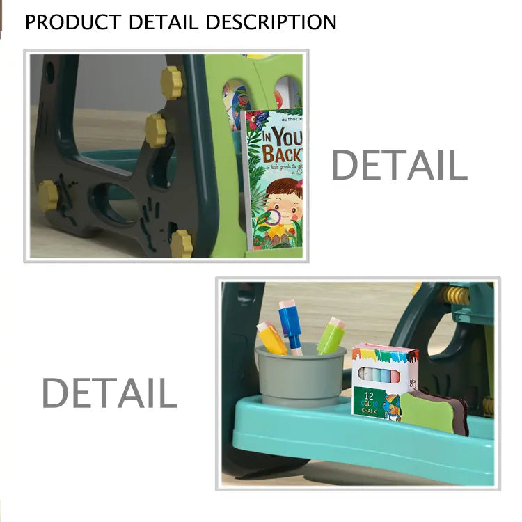 Early Learning Foldable Double Sided Magnetic Artist Doodle Table Children Drawing Board Bookshelf