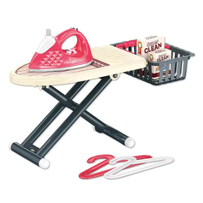 Kids Laundry Play Set Pretend Play Laundry Toy Foldable Ironing Board Toy