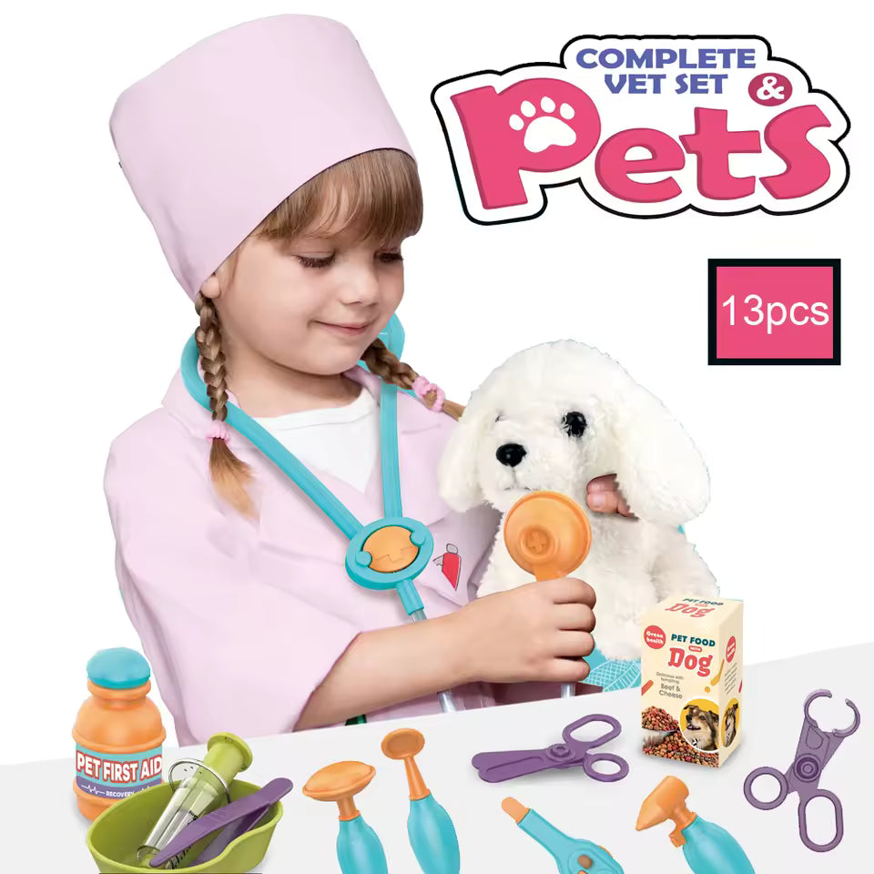 Medical Doctor Set 13PCS Pretend Play Puppy Care Toy for Children