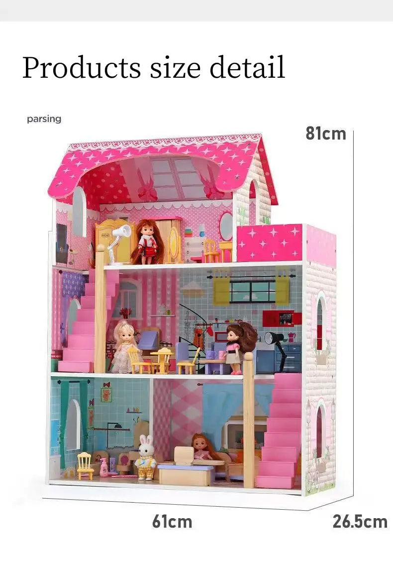 Pinkish Wooden Doll House