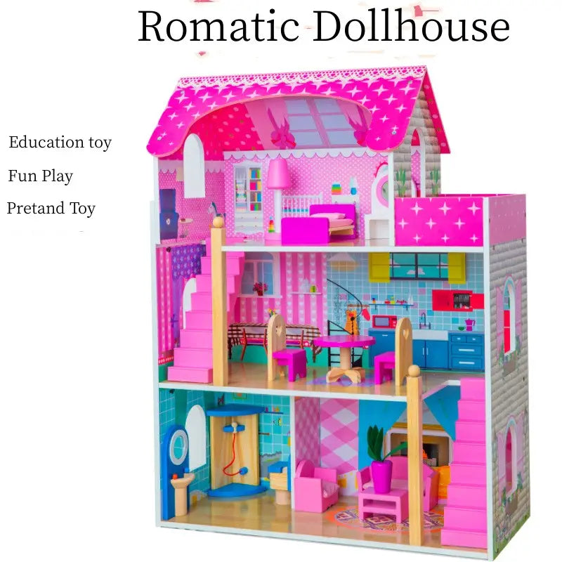 Pinkish Wooden Doll House