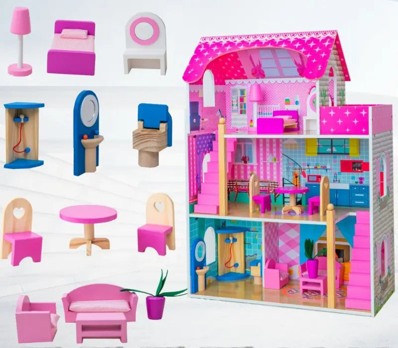 Pinkish Wooden Doll House