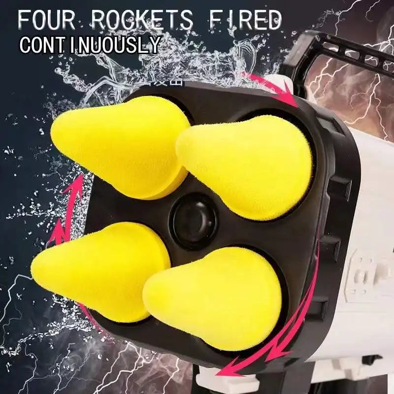 Simulation Sound Effects Of Electric Burst Rocket Launcher, Launch Soft Rocket Launcher, Boy Mortar, Children's Toy Soft Shell Gun