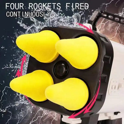 Simulation Sound Effects Of Electric Burst Rocket Launcher, Launch Soft Rocket Launcher, Boy Mortar, Children's Toy Soft Shell Gun