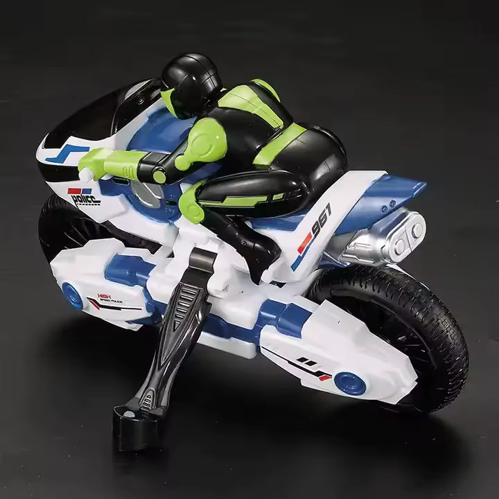 Remote Control Motorcycle Stunt Police Car Model 360 Degrees Rc Toys