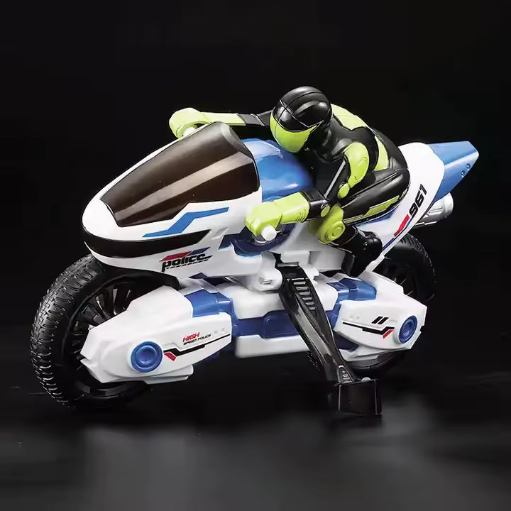 Remote Control Motorcycle Stunt Police Car Model 360 Degrees Rc Toys