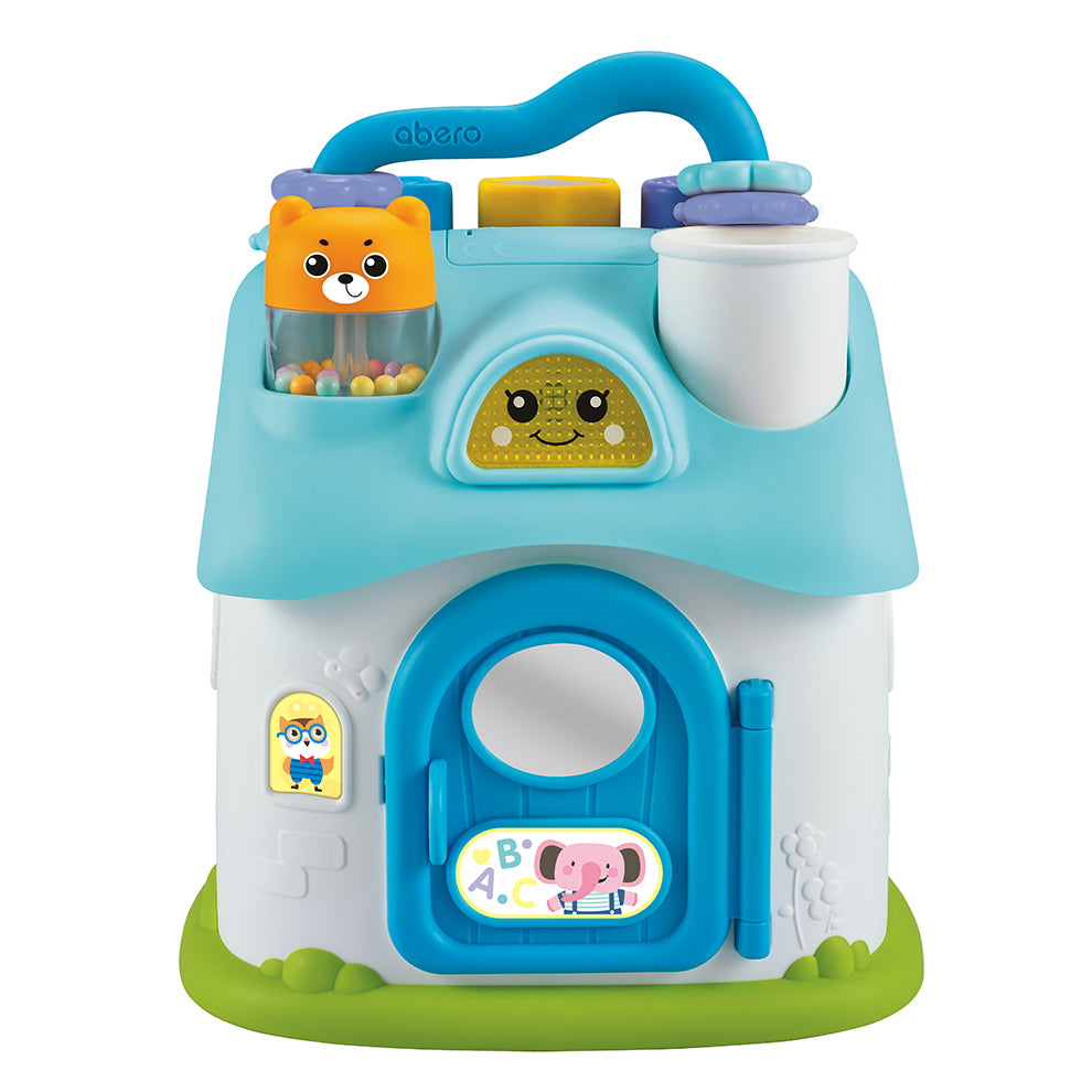 Plastic Musical House Toys Geometric Shape Matching Blocks With Sound
