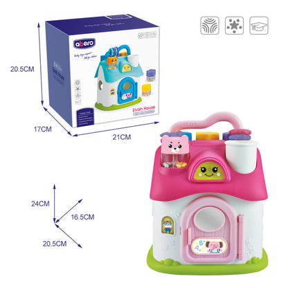 Plastic Musical House Toys Geometric Shape Matching Blocks With Sound