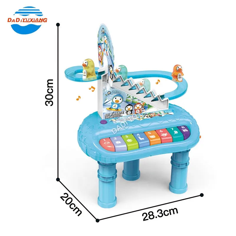 Multi-functional penguin stair climbing 2 in 1 children's early education electronic organ toys