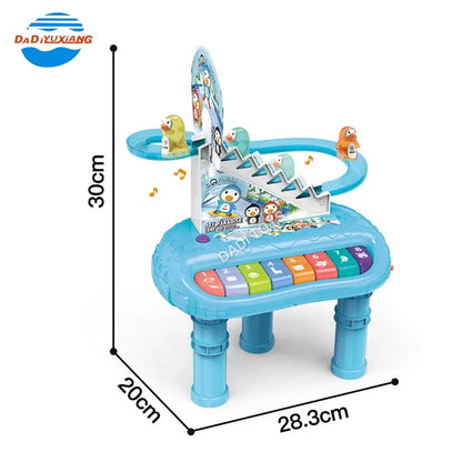 Multi-functional penguin stair climbing 2 in 1 children's early education electronic organ toys