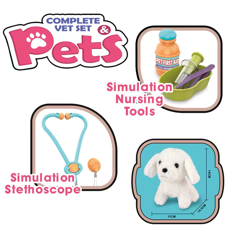 Medical Doctor Set 13PCS Pretend Play Puppy Care Toy for Children