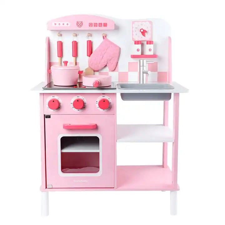 Wooden Kitchen Toy Set Pretend Play Toys For Girls