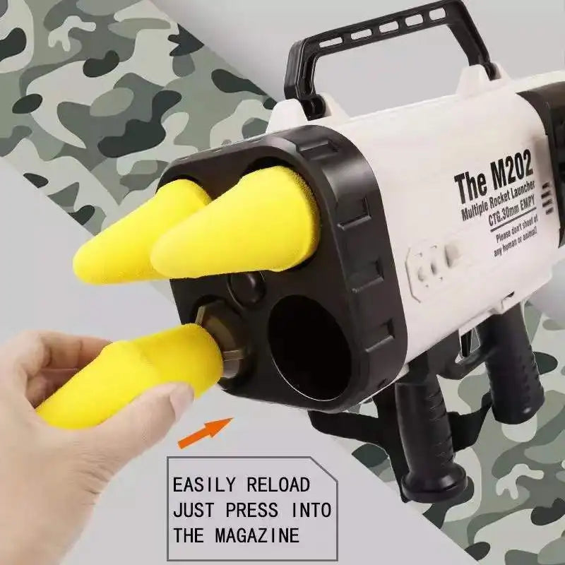 Simulation Sound Effects Of Electric Burst Rocket Launcher, Launch Soft Rocket Launcher, Boy Mortar, Children's Toy Soft Shell Gun