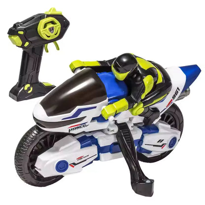 Remote Control Motorcycle Stunt Police Car Model 360 Degrees Rc Toys