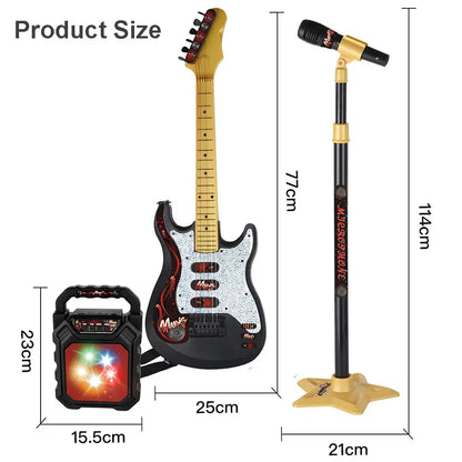 Electric Guitar with Microphone and Base