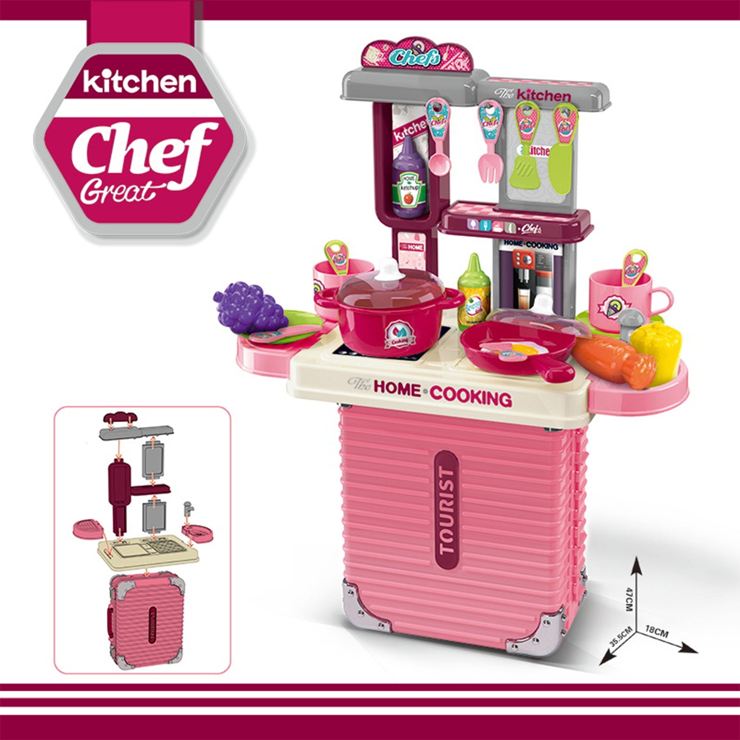 Kids Role Play Little Chef Cooking Kitchen Toy