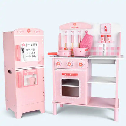 Wooden Kitchen Toy Set Pretend Play Toys For Girls