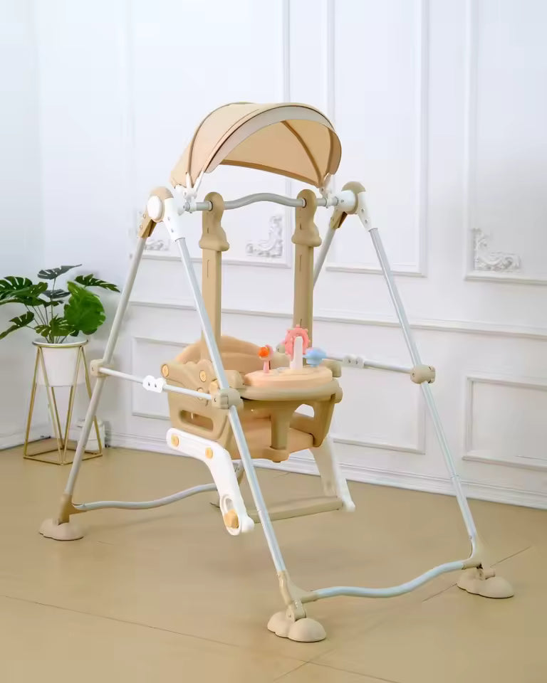baby indoor swing with safety seat and musical tray