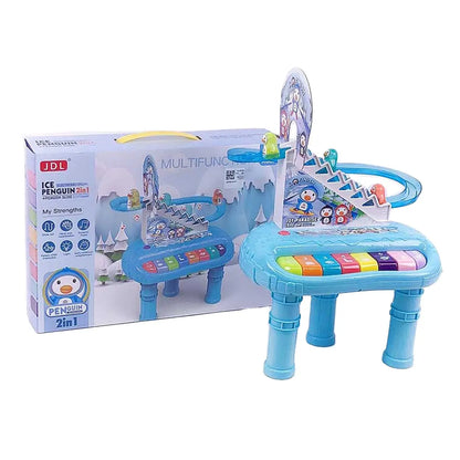 Multi-functional penguin stair climbing 2 in 1 children's early education electronic organ toys