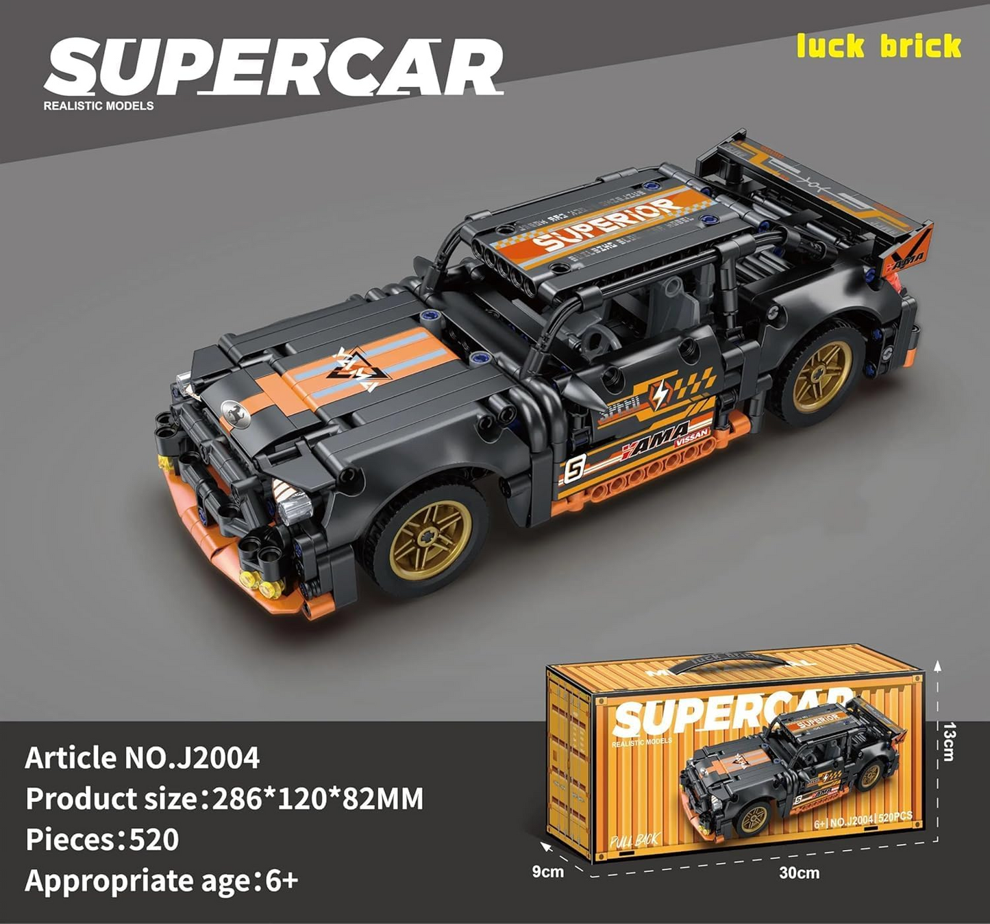 Technic Supercar Building Set – Orange