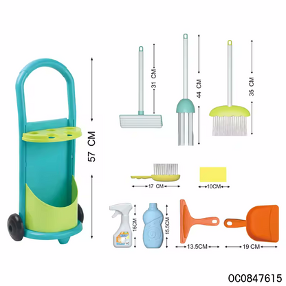 Household Cleaning Trolley Set – Green