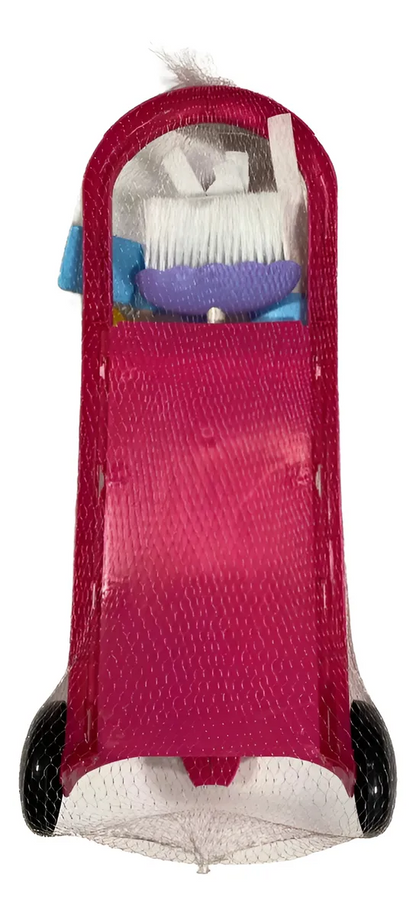Household Cleaning Trolley Set – Pink