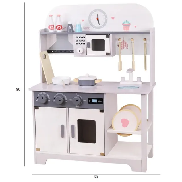 Grey & White Wooden Kitchen Playset