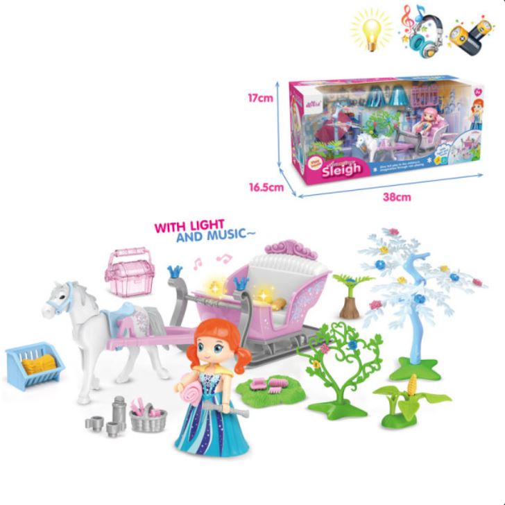 horse set with doll