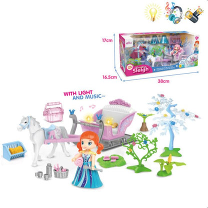 horse set with doll