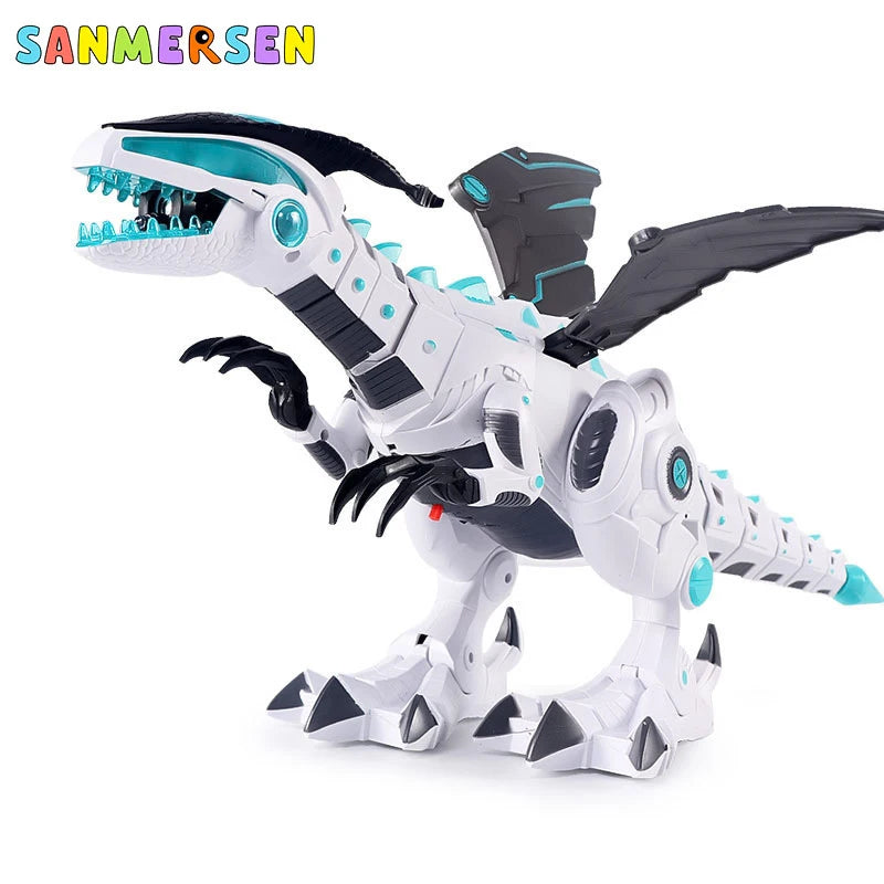 Large Spray Mechanical Dinosaurs With Wing Cartoon Electronic Walking Animal Model Dinosaur Robot Kids Toys