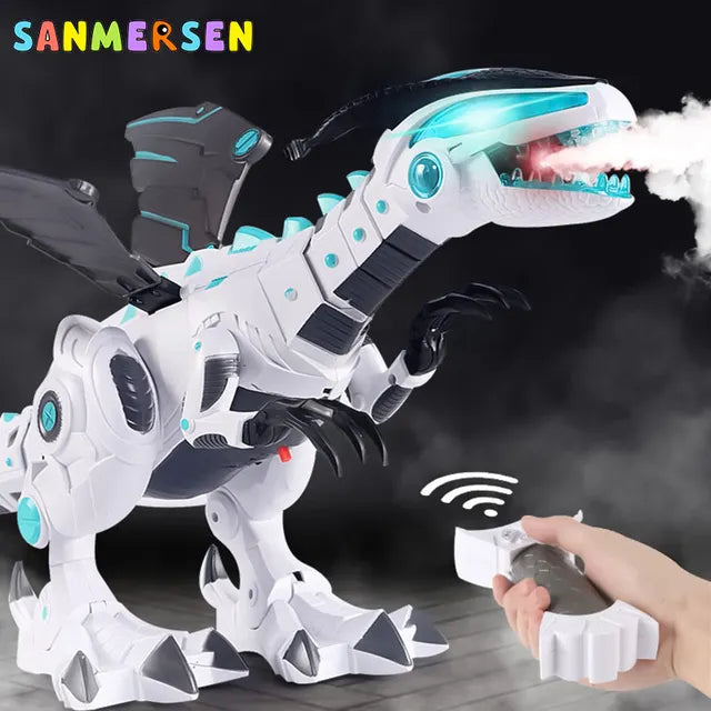 Large Spray Mechanical Dinosaurs With Wing Cartoon Electronic Walking Animal Model Dinosaur Robot Kids Toys