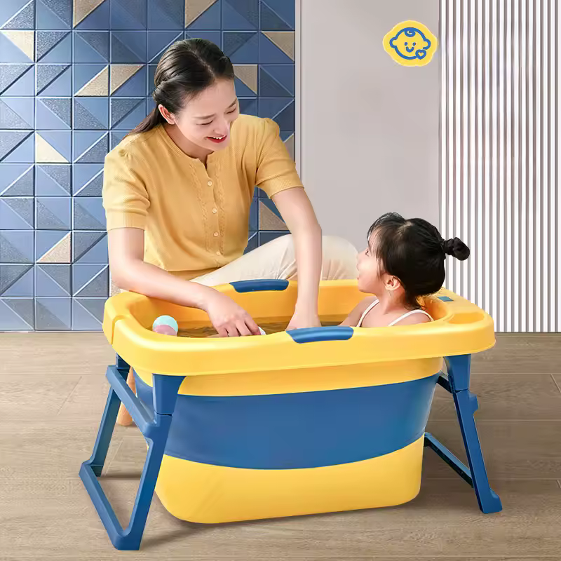 Foldable Baby Bathtub with Bath Stand