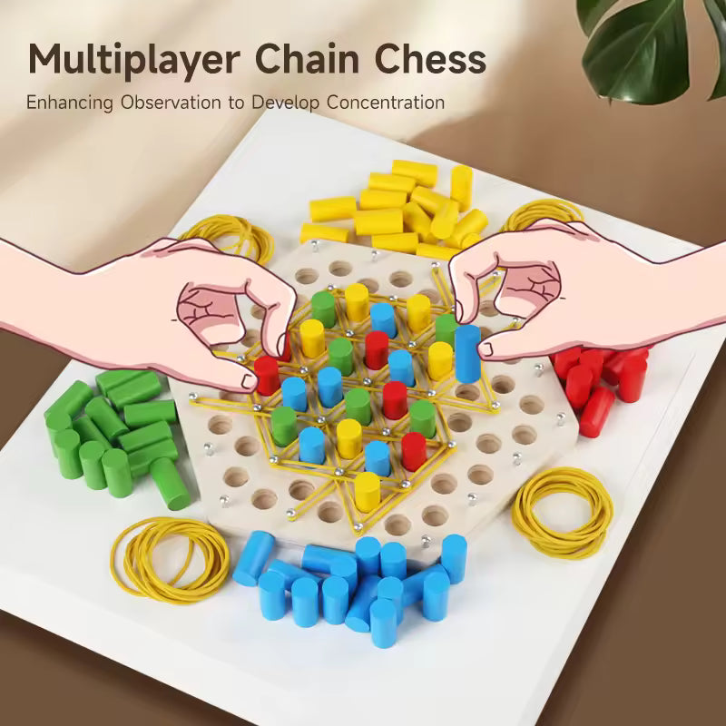 Wooden Chain Battle Chess