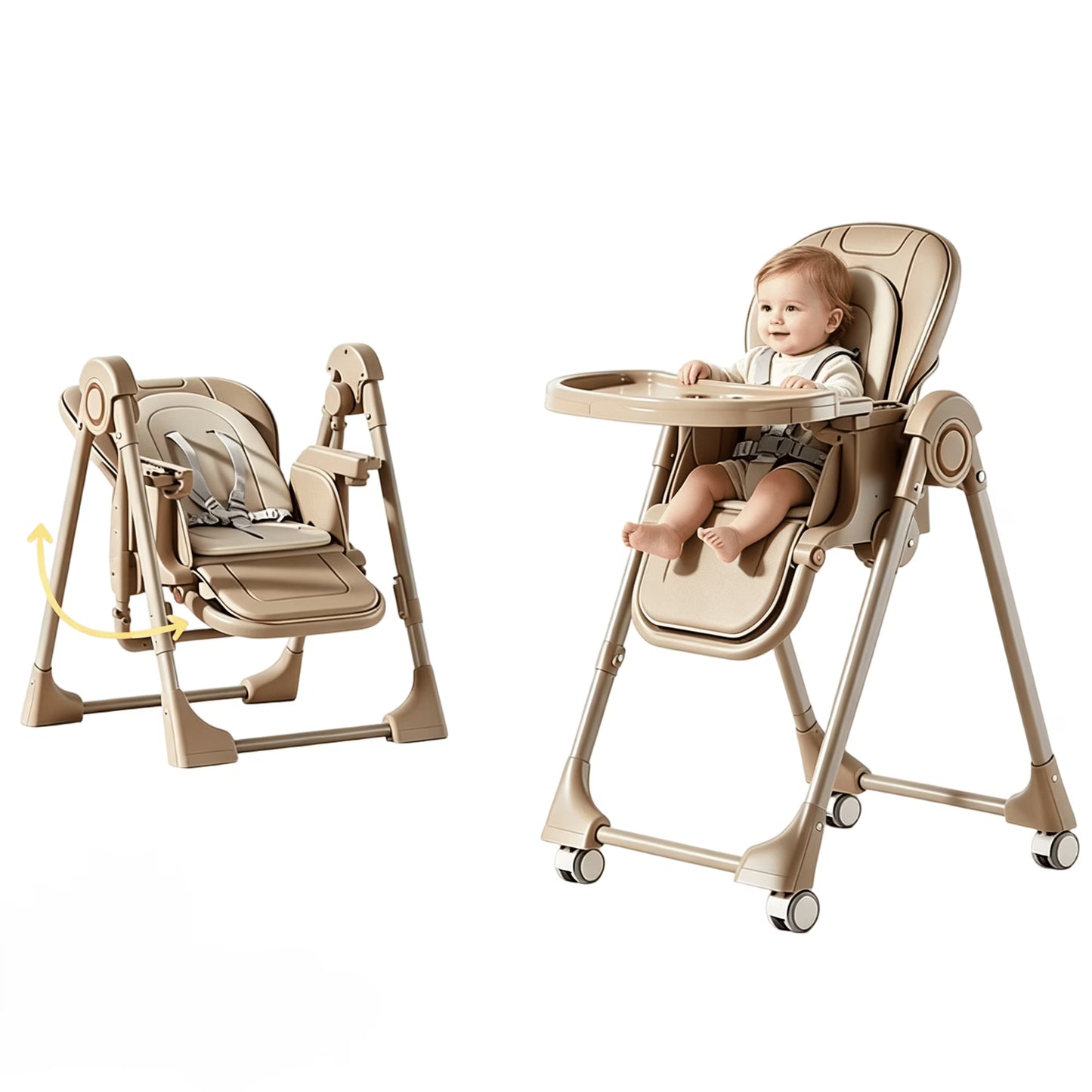 Babe 2-in-1 Baby High Chair and Swing Combo