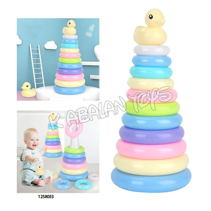 Kids Baby Colorful Stacking Rings Tower Learning Toy