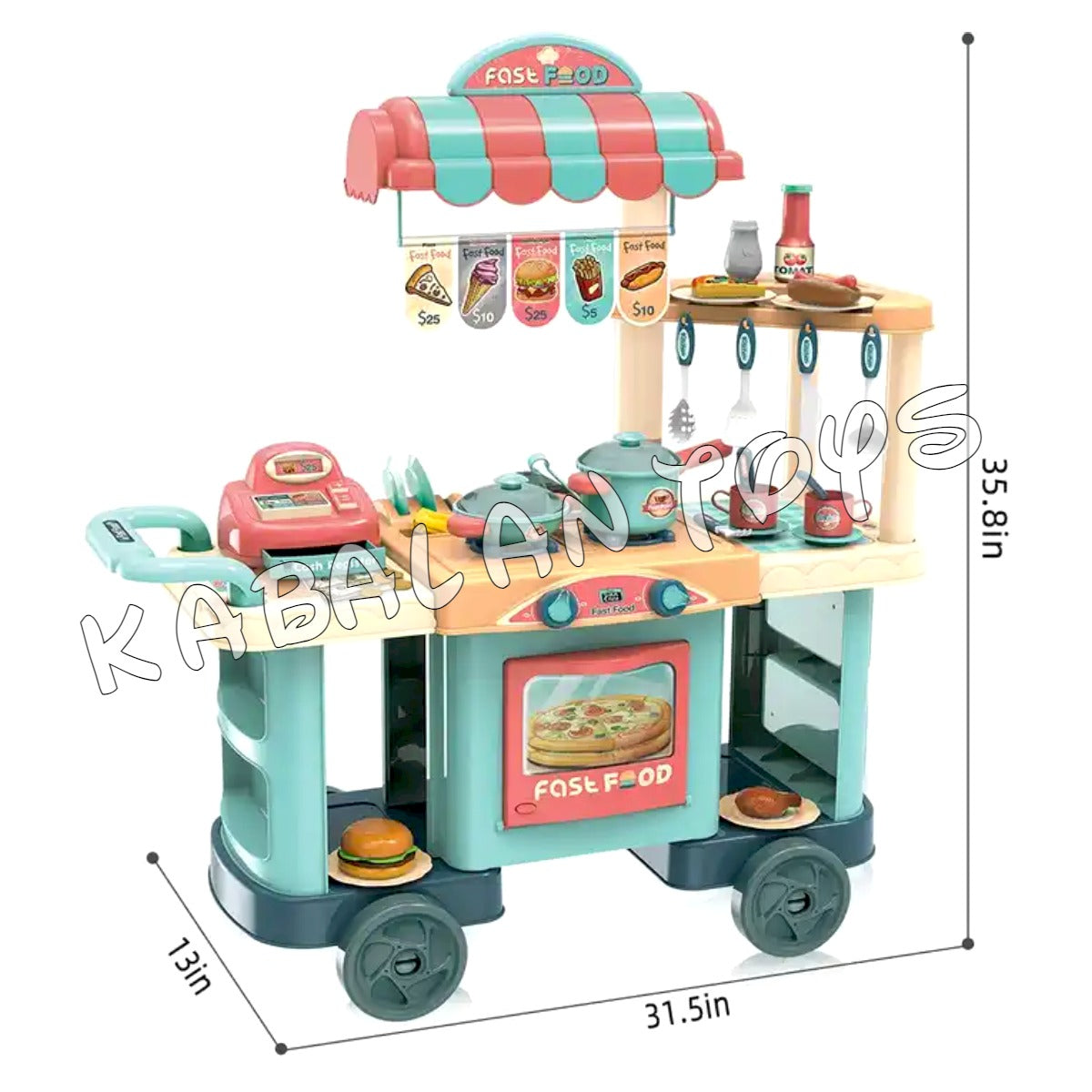 Kitchen Set Push Food Kart