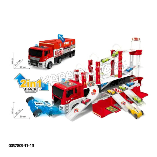 race track transformable fire truck